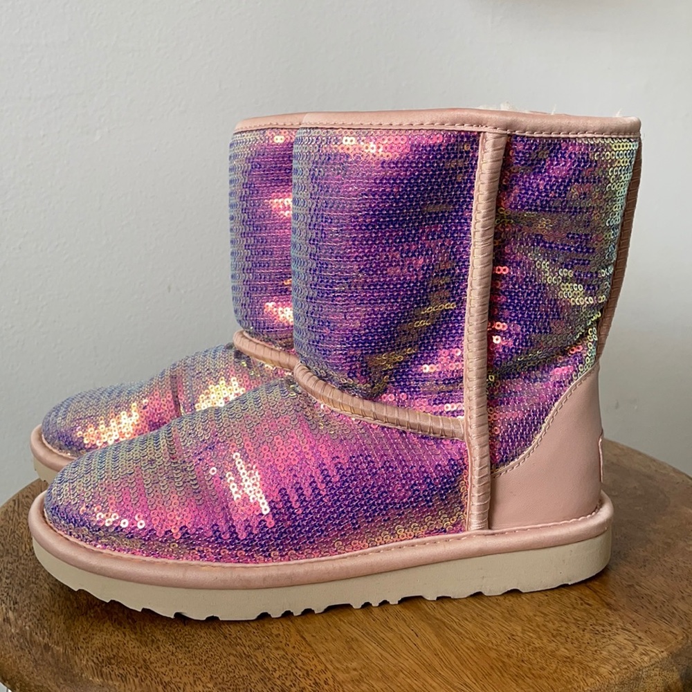 UGG girls pink sequins boots